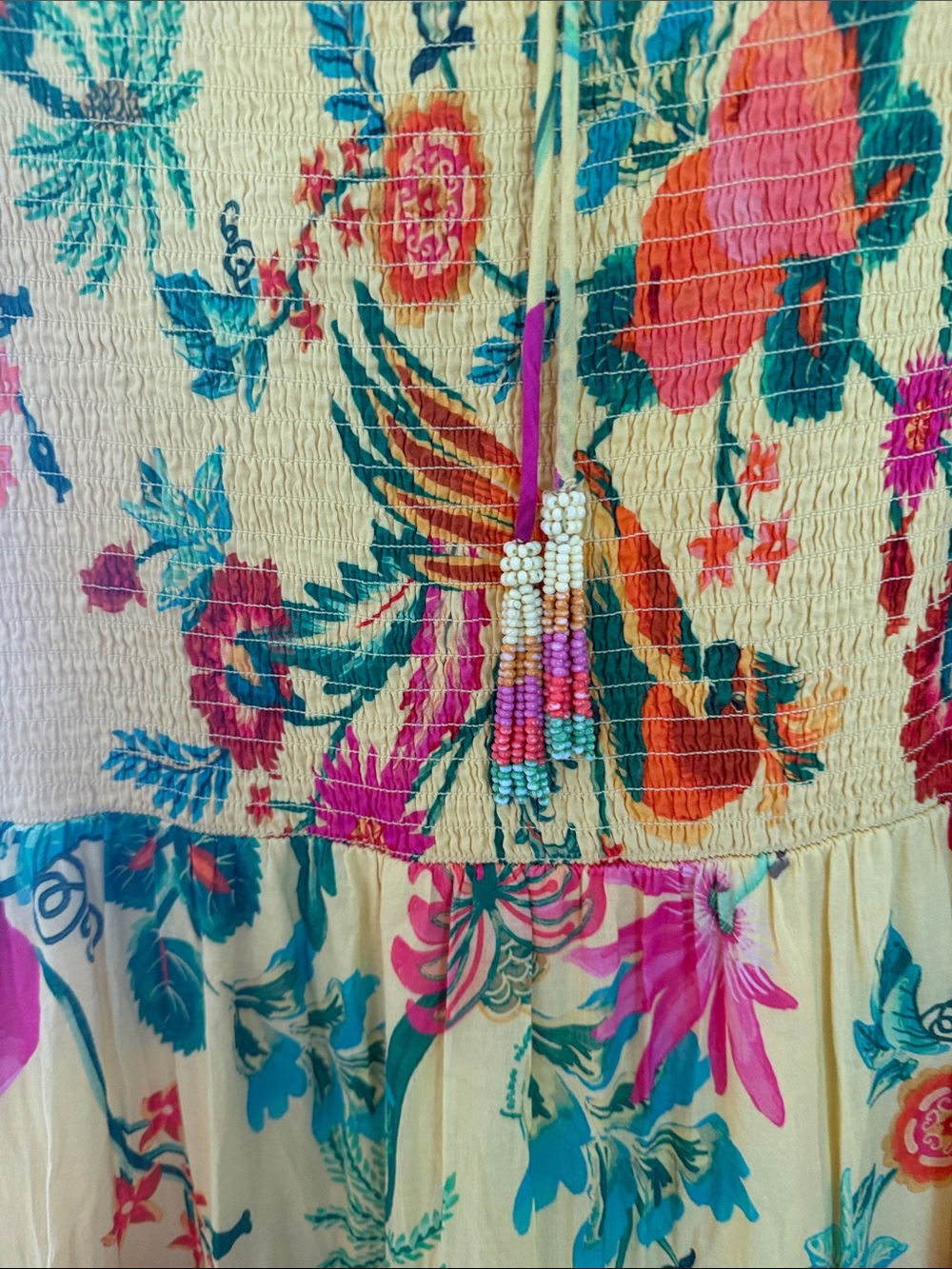 FARM Rio Delicate Fruit Garden Smocked Maxi Dress – Size M - Picture 5 of 5